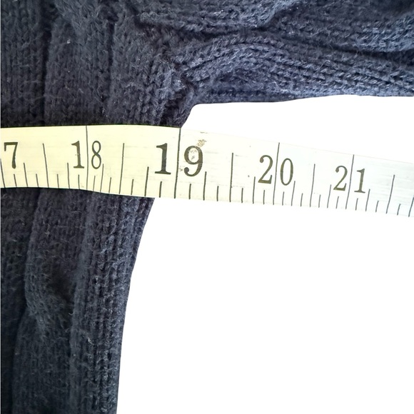 Ralph Lauren Women's Navy Cotton Cable Knit Sweater Size Medium - Picture 10 of 13